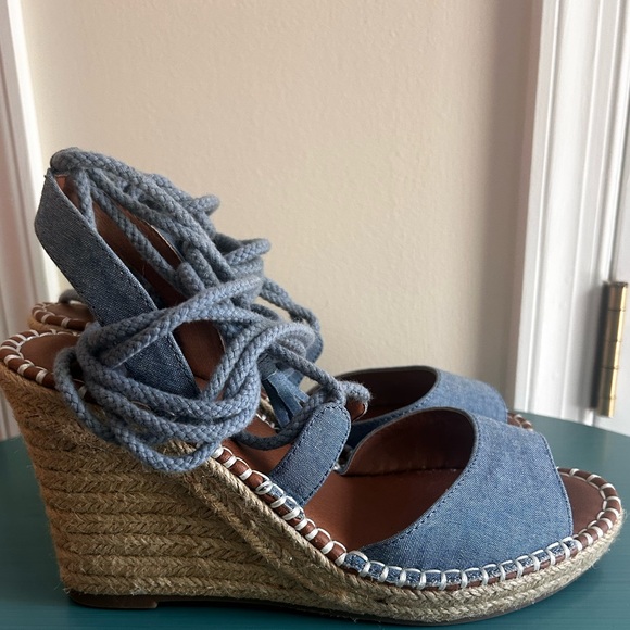 Rampage Blue Denim Espadrille Wedges - Picture 4 of 7